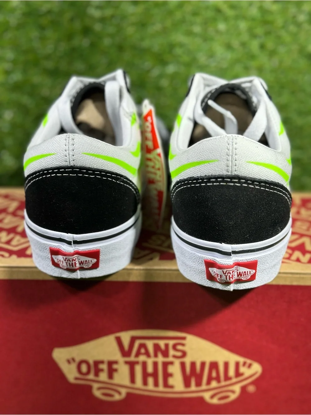 Vans Old Skool Flame, Black/ Neon Green Flame, Men’s 6, 11, 11.5 , VN0A4U3BXEY